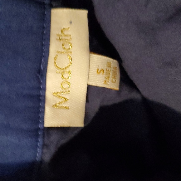 ModCloth Blue tropical Tiki drink Summer  skirt  small - Picture 6 of 6